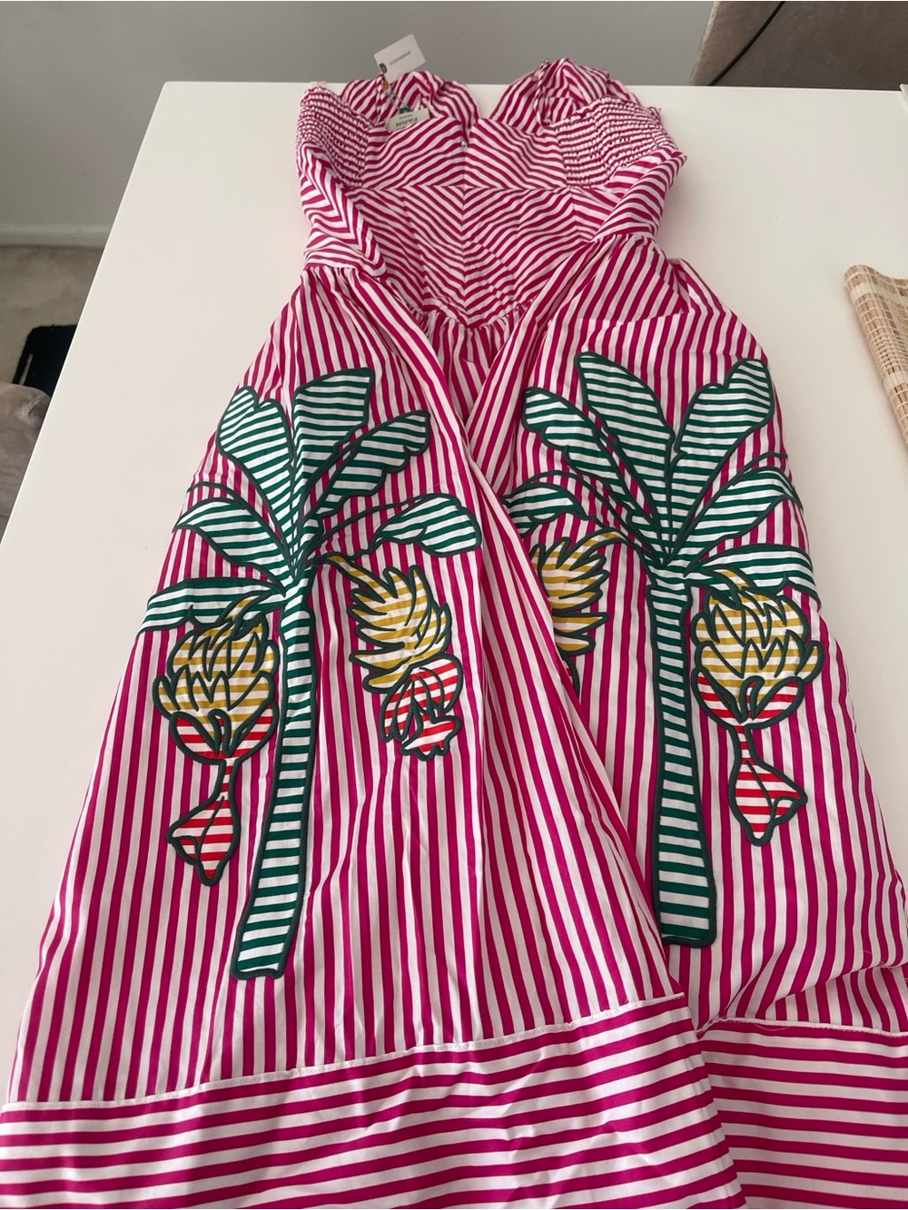 FARM Rio Palm Tree Striped Midi Dress - Picture 10 of 10